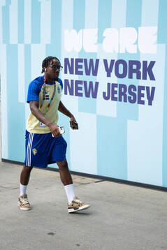 Anthony Elanga of Sweden arrives