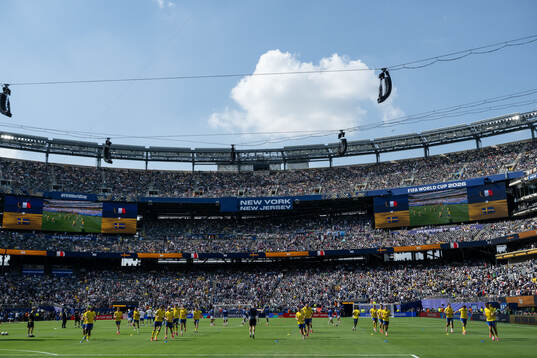General view of players of Sweden