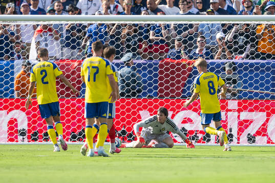 Goalkeeper Jacob Widell Zetterström of Sweden