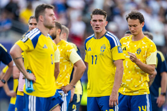 Viktor Gyökeres of Sweden looks dejected