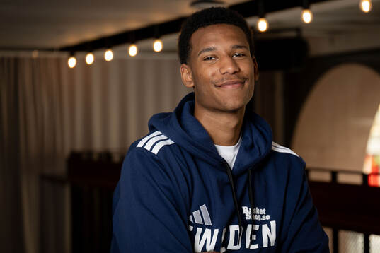 Bobi Klintman of the Swedish national basketball team poses