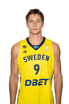 Pelle Larsson of the Swedish national basketball team poses