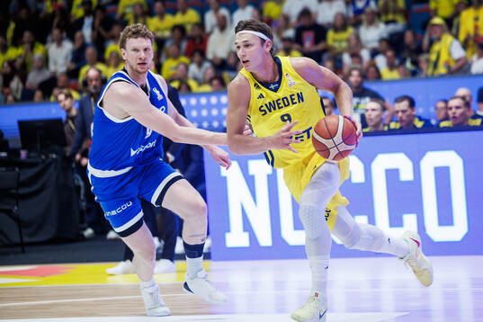 Jakub Necas of Czech Republic and Pelle Larsson of Sweden