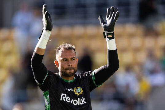Hammarbys målvakt Warner Hahn jublar