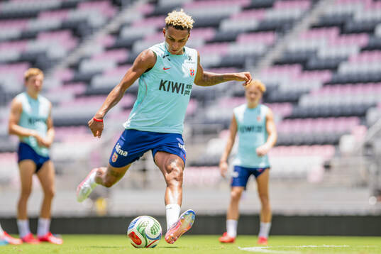 Antonio Nusa of the Norwegian national football team at a