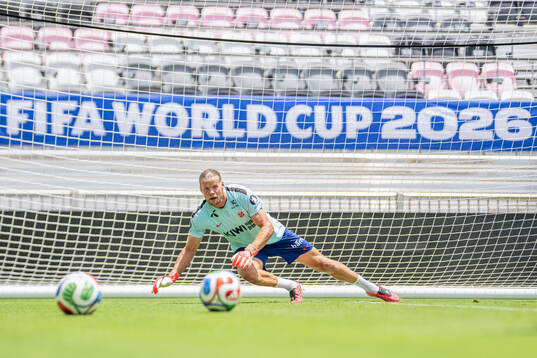 Goalkeeper Ørjan Håskjold Nyland of the Norwegian