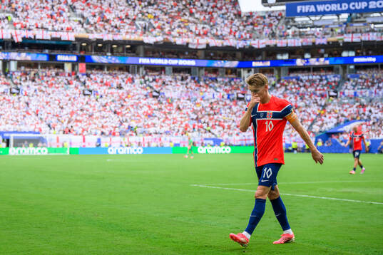 Martin Ødegaard of Norway looks dejected