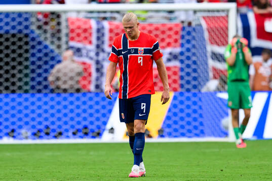 Erling Braut Haaland of Norway looks dejected