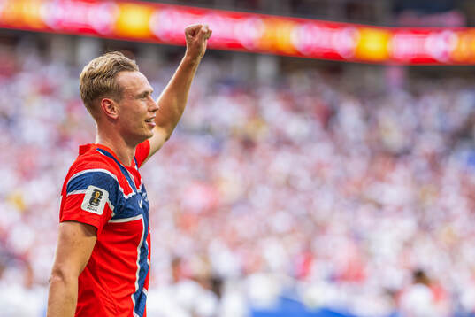 Torbjørn Lysaker Heggem of Norway celebrates