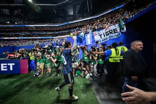 Lionel Messi of Argentina celebrates