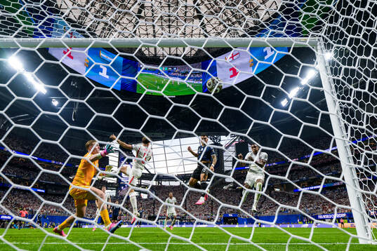 Lautaro Martinez of Argentina scores the 1-2 goal behind