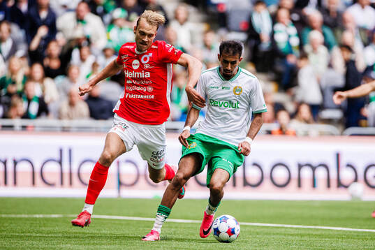 Degerfors Nikolai Skuseth och Hammarbys Montader Madjed