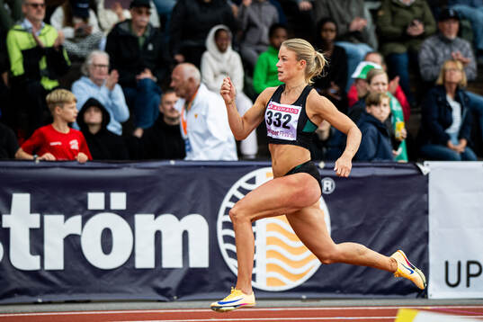 Julia Henriksson, Malmö AI, i damernas 200m försök