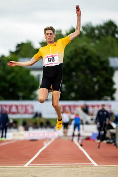Joakim Hellbratt, Huddinge AIS, i herrarnas längdhoppsfinal