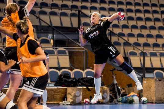 Hanna Thuressonunder en träning med Helsingborg
