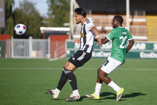 Landskronas Enes Hebibovic och Brages Ozor Victor Okeke
