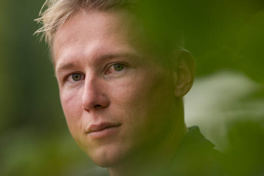 Emil Uhlin of the Swedish national athletics team poses for