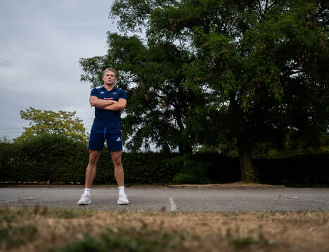 Emil Uhlin of the Swedish national athletics team poses for