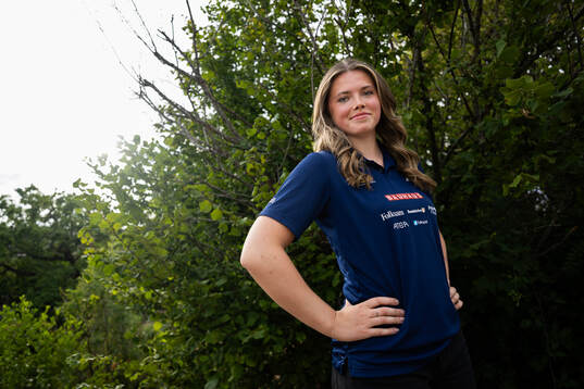 Malin Garbell of the Swedish national athletics team poses