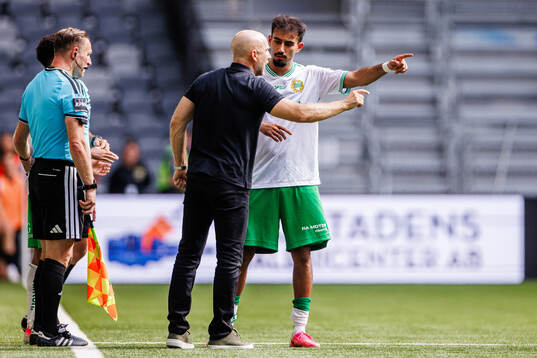 Hammarbys tränare Henrik Rydström och Montader Madjed