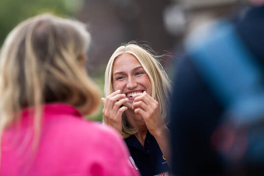 of the Swedish national athletics team at a press event