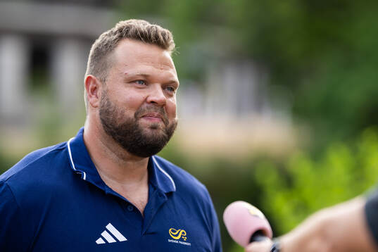 Daniel Ståhl of the Swedish national athletics team at a