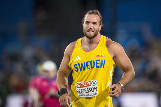 Wictor Petersson of Sweden celebrates when competing in