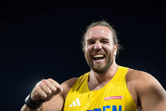 Wictor Petersson of Sweden celebrates
