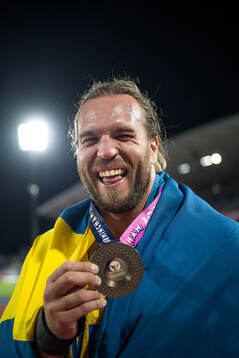 Wictor Petersson of Sweden celebrates