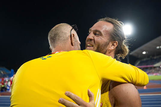 Wictor Petersson of Sweden celebrates