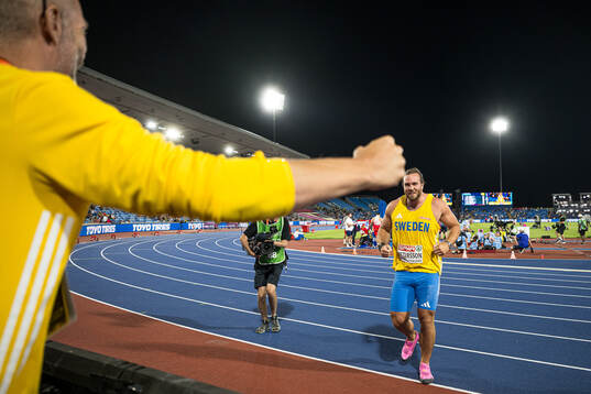 Wictor Petersson of Sweden celebrates