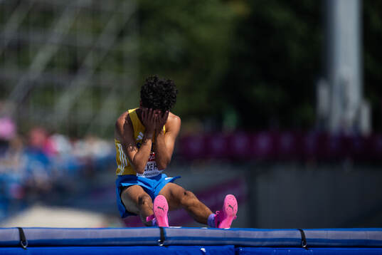 Melwin Lycke Holm of Sweden looks dejected