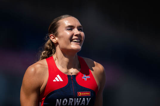 Amanda Marie Grefstad Frøynes of Norway celebrates