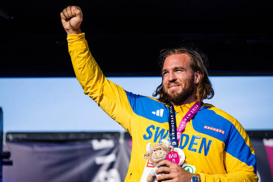 Wictor Petersson of Sweden celebrates