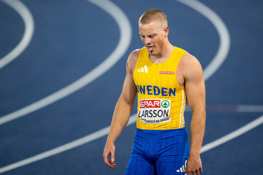 Henrik Larsson of Sweden looks dejected