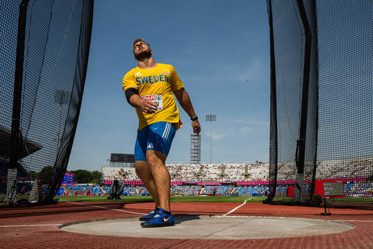 Jesper Ahlin of Sweden looks dejected when competing in