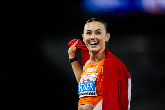 Nadine Visser of Netherlands celebrates