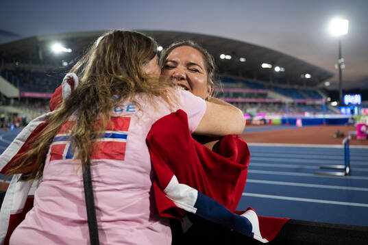Beatrice Nedberge Llano of Norway celebrates