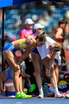 Engla Nilsson of Sweden and Ellen Ekholm of Sweden looks