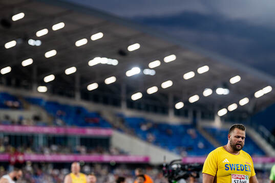Daniel Ståhl of Sweden looks dejected