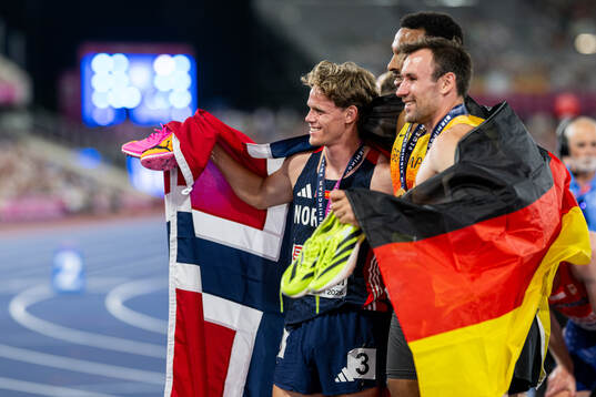 Sander Aae Skotheim of Norway celebrates
