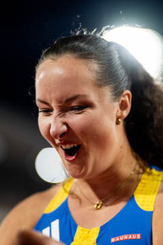 Caisa-Marie Lindfors of Sweden celebrates