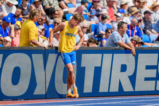 William Asker of Sweden looks dejected while competing in