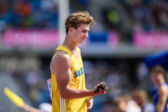 William Asker of Sweden looks dejected while competing in