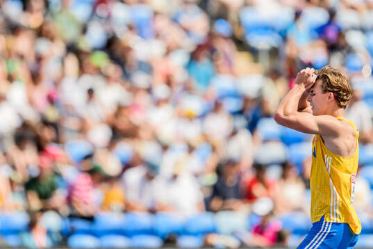 William Asker of Sweden looks dejected while competing in