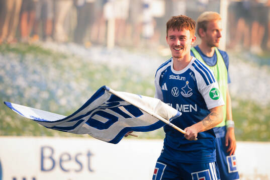 IFK Norrköpings Ryan Nelson jublar