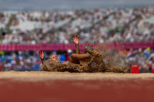 Maja Åskag of Sweden competes women’s long jump