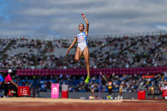 Antriana Gkogka of Greece competes women’s long jump