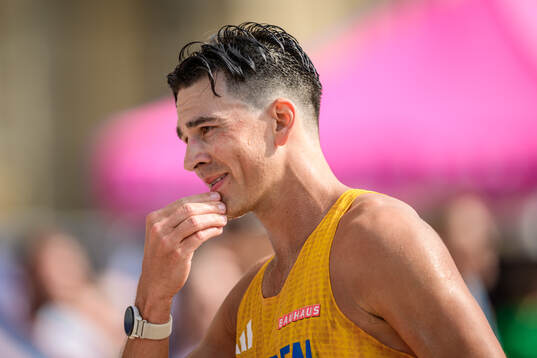 Perseus Karlström of Sweden looks dejected