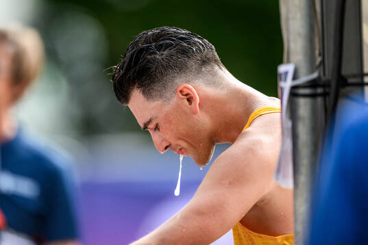 Perseus Karlström of Sweden looks dejected